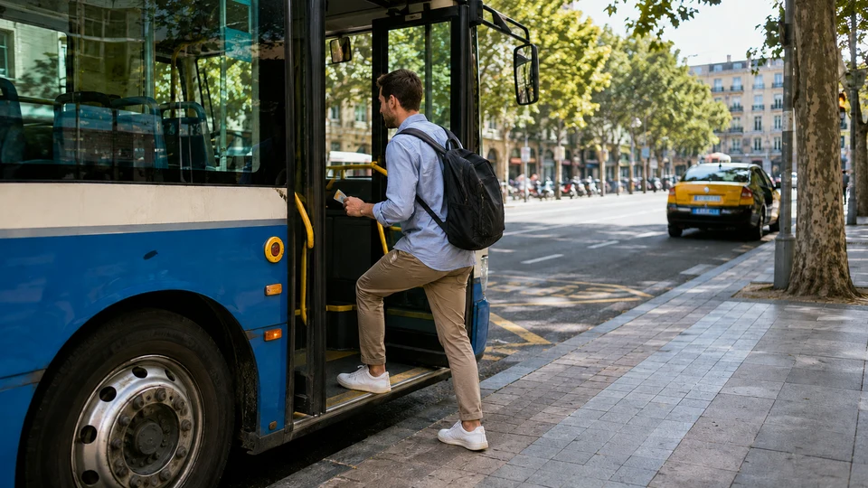 To take a bus/a taxi: đi xe buýt / đi taxi