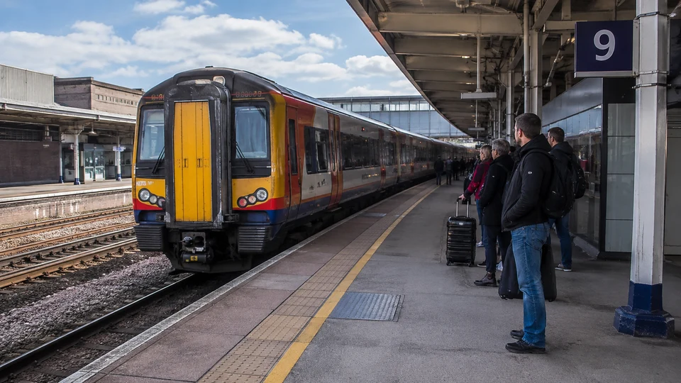 Track: a track with a number at a train station that a train arrives at or leaves from